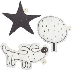 Set Cojín 3 Formas Guau Gris