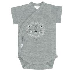 Body Manga Corta Leon Gris