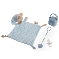 Juego Infantil Doudou y Chupete con Accesorios Azul 4 Piezas
