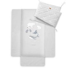 PACK COLCHA Y PROTECTOR 60X120 POLARIS GRIS GRIS