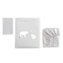 SABANA 3 PIEZAS MINICUNA JERSEY POLARIS GRIS GRIS