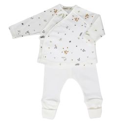 CONJUNTO ALG. ORGANICO JUBON HOJAS-POLAINA CRUDA