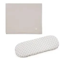 SABANA AJUSTABLE CUCO + MUSELINA BOTTON FLORES