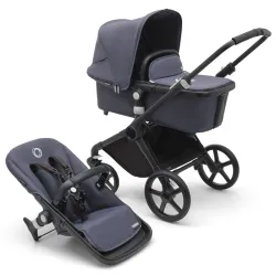 Carrito Bugaboo Fox Cub Completo Negro - Azul Tormenta