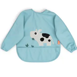 Babero Con Bolsillo Y Mangas Tiny Farm Azul