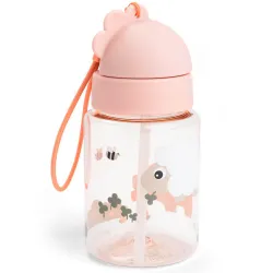 Botella Con Pajita Tiny Farm Rosa 280 Ml