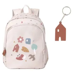 Mochila Mediana Geometric Nature + Llavero Pers.