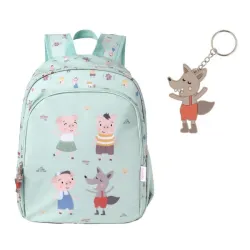 Mochila Mediana The Three Little Pigs + Llavero Pers.