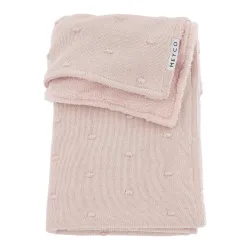 Manta Minicuna Algodón 75X100 Cm Me-Mini Knots Teddy Soft Pink