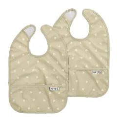 Pack 2 Baberos Punto Cuadrados 24X33 Cm Me-Sweet Heart Sand/Soft Sand