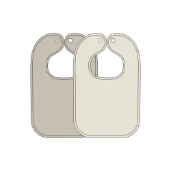 Pack 2 Baberos Rizo Cuadrados 27X43 Cm Me-Popcorn Naturel/S.Sand