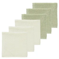 Pack 6 Toalla Faciales 30X30 Cm Me-Popcorn Naturel/S.Olive