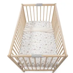 Edredón + Sábana Bajera + Almohada Cuna 120x60 Cm Nara