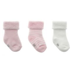 Jogo 3 Calcetines Para Bebe Liso Rosa T.0000 (15 - 16) CAMBRASS - 1