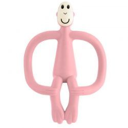 Mordedor de silicone Matchstick Monkey rosa pálido