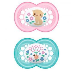 Chupete de silicone 6+ meses Pink Pack 2 unidades