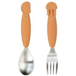 Conjunto de colher e garfo de mostarda Sea Friends