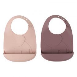 Pacote de 2 babadores Peekaboo Elphee rosa