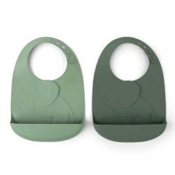 Conjunto de 2 babadores verdes Peekaboo Elphee