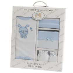 Jogo Infantil Azul 4 Peças Coelho