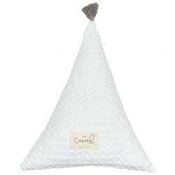 Almofada Triangular 35x35cm Crochê Dream Branco
