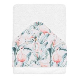 Maxicapa de Banho 100x100cm Flamingo Branco