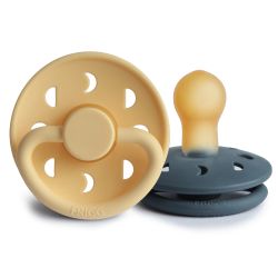 Pack2 Chupetas Block Látex Moon Phase Pale Daffodil/Slate 0+