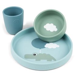 MESA DE SILICONE HAPPY CLOUDS AZUL
