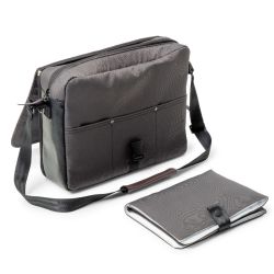 Bolsa para fraldas cinza pedra marrom escuro