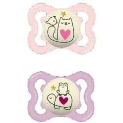 CHUPETA SUPREME NIGHT 2-6 SILICONE BRILHANTE (2PCS) - ROSA