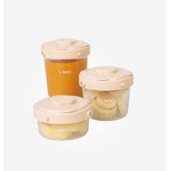 SET 3 CONTENEDORES ALIMENTACION CREMA