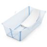 Conjunto de Banheira Dobrável para Bebê Flexi Bath Ocean Blue XL com Assento para Recém-Nascido.