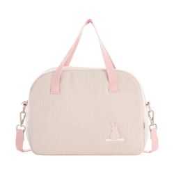 Bolsa Maternal Prome Linho Rosa 18X41X31 Cm