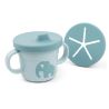 Copo com Bico/Porta-snack Foodie Elphee Azul