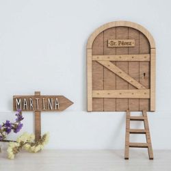 Kit Porta Dente de Leite Ratinho Pérez em Madeira