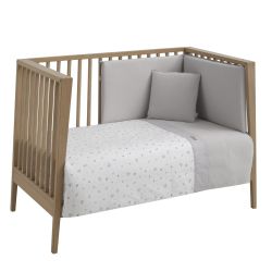 Jogo 2 Peças Capa Nórdica Berço 60 Ardi Cinza 100X140X3 Cm