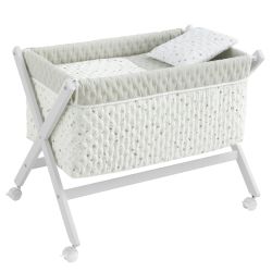 Minicuna Tesoura Madeira House Mint/Branco 55X87X74 Cm