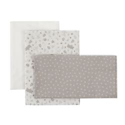 Manta Moisés/Carro 3 Pcs 35X80X1 Cm Abeto Bege