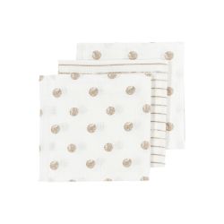 Musselina Média Pack De 3 70X70 Cm Me-Dot Stripe Sand