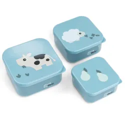 Cajitas Snack Tiny Farm Azul 3uds