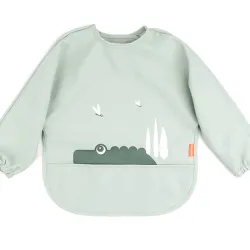 Babador Com Bolso E Mangas Croco Verde