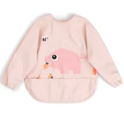 Babador Com Bolso E Mangas Tiny Farm Rosa