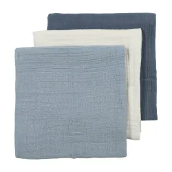 Muselina Mediana Pack De 3 70X70 Cm Me-Uni Nat/J.Blue/Ind.